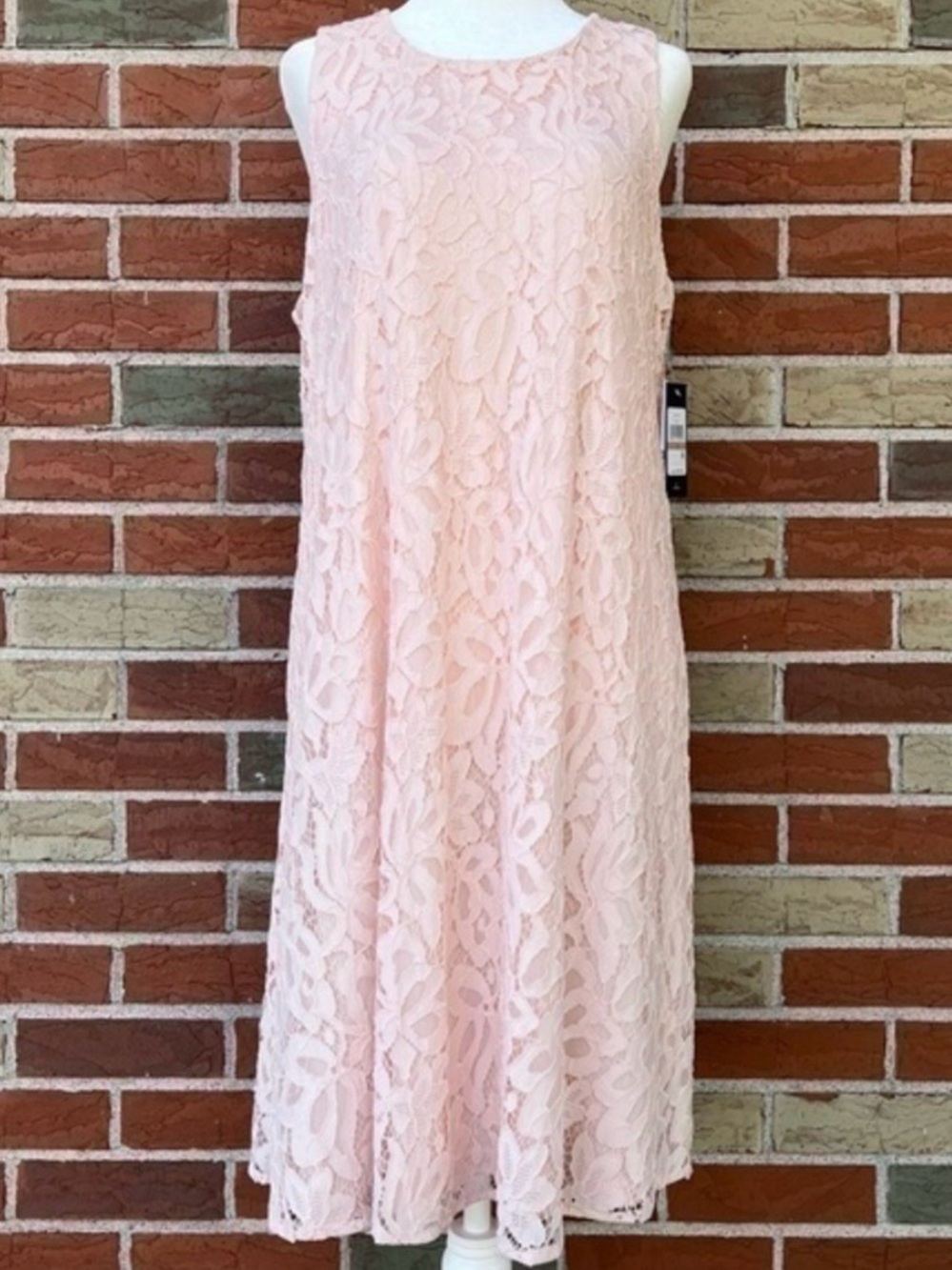 Tommy Hilfiger NWT Lace Pink Peach Sleeveless Babydoll Swing Dress 👗